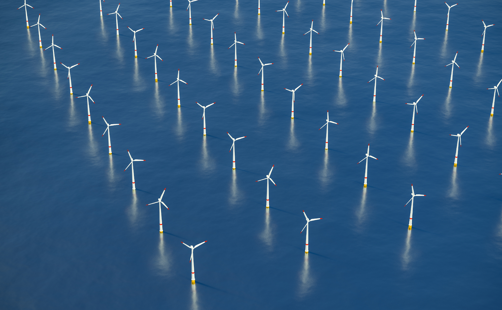 Aerial Image of an offshore windfarm